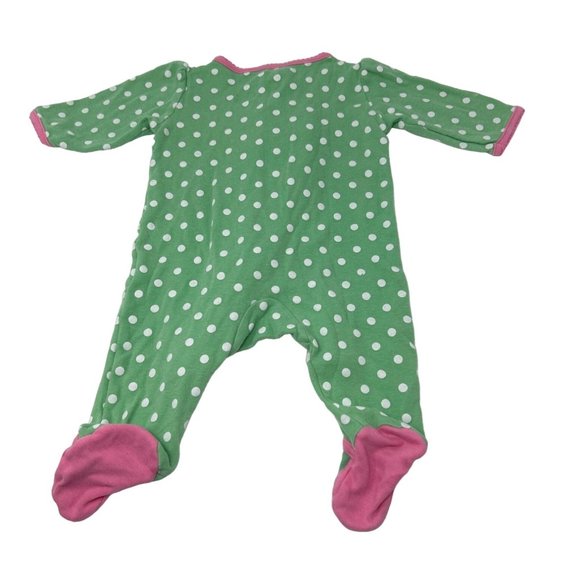 Baby Girl's Sleepers in Pink, Green, and Cream Floral - Size 0-3 M & 3 M - Picture 3 of 8